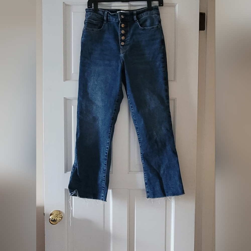 Zara cropped dark wash jeans